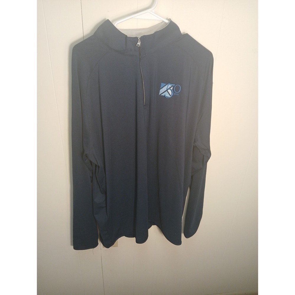 Peter Millar Crown Crafted 1/4 Zip Pullover Men's 2XL Navy Blue Performance 50yr